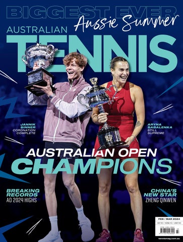Magazine cover of February/March 2024 issue “<table><tr valign="top"><td width="65"><a href="https://issuu.com/tennisaustralia/docs/4805_atm_website_feb-mar_2024"><img src="https://image.issuu.com/240212011544-17fca008843a76a770f8bc17d45683d5/jpg/page_1_thumb_medium.jpg" width="55" border="0"></a></td><td> </td><td><img src="https://content.issuu.com/icons/label_bookmark.png" border="0"><br><span>Australian Tennis Magazine - February/March 2024<br><b>Bookmarked by:</b> <a href="https://issuu.com/tennisaustralia">tennisaustralia</a><br><b>Created by:</b> <a href="https://issuu.com/tennisaustralia">tennisaustralia</a><br></span></td></tr></table>”