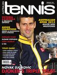 Magazine cover of February 2013 issue &ldquo;Novak Djokovic: Djoker’s Triple Treat&rdquo;